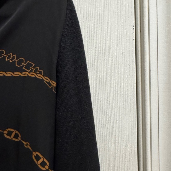 Ann Taylor Black Cardigan with  Gold Chain Design Size M - Picture 3 of 12